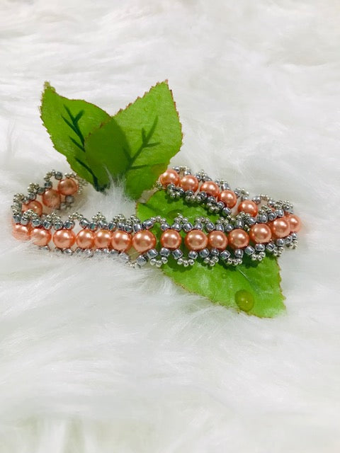 Peach Pearls Bracelet